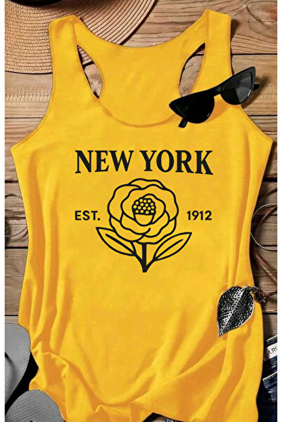 SUNFREE Γυναικείο μπλουζάκι για κολύμβηση με στάμπα Νέας Υόρκης