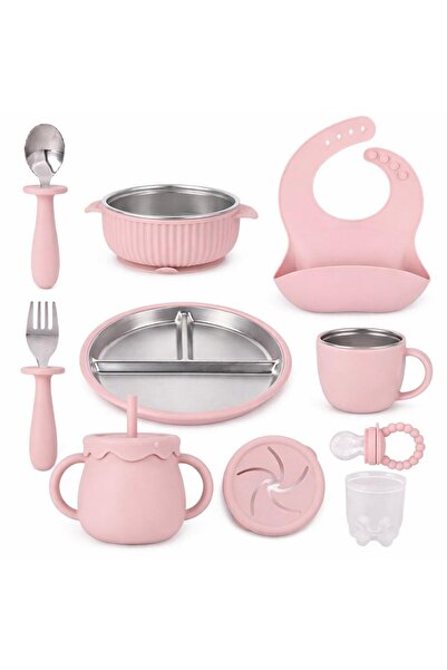 Myra Shop 304 Paslanmaz Çelik Bebek Ek Gıda Beslenme Seti 8 Parça