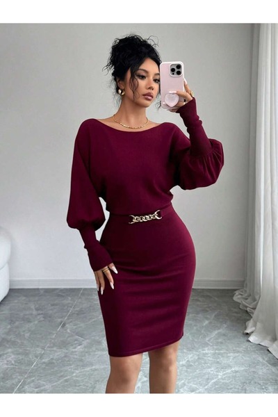 Iuliashop Rochie scurtă tricotată Lensa Grena - M