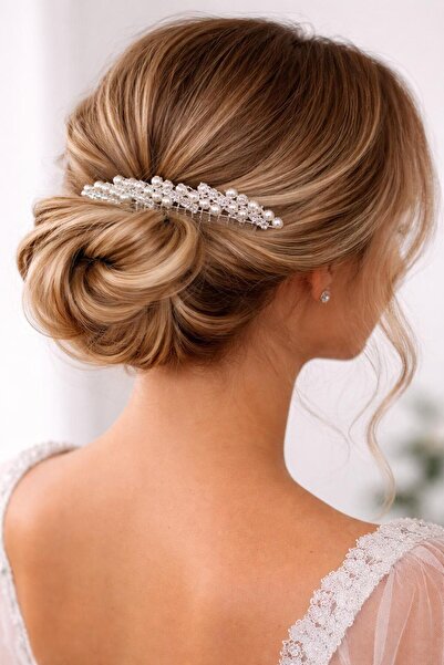 3a2e Pearl Detailed Bridal and Evening Dress Hair Clip / Crown / Stylish Hair...