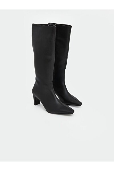 LC Waikiki Lcw Steps Leather Look Women's Heeled Boots