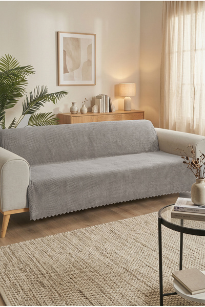 venucci home & living %100 Bambu Yumuşak Tüylü Koltuk Örtüsü Çok Amaçlı Sünge...