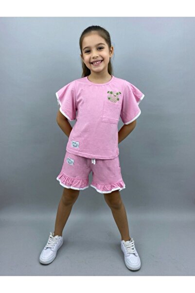 Kids Club Floral Girl's Suit with Pocket Detail