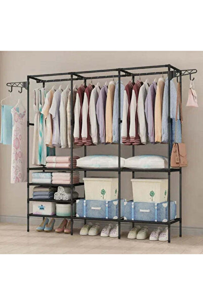 Promagg Βάση Κρεμάστρας Ρούχων, 3 Ράφια, 8 Γάντζοι, 175 εκ.