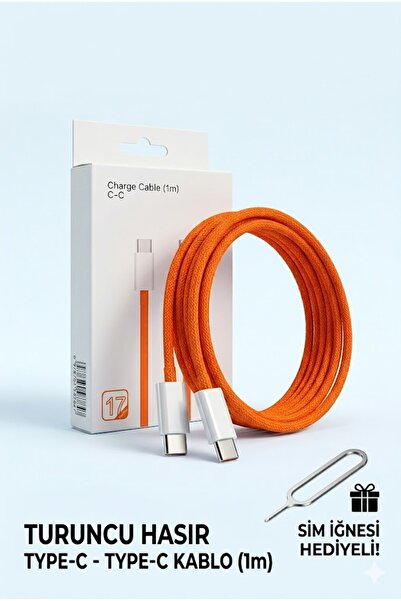 yumax Type-C to Type-C Hızlı Şarj Kablosu 35W 1m Örgü Dayanıklı Data Kablosu