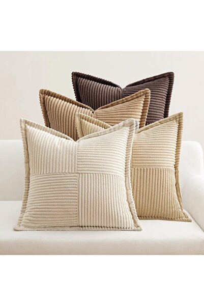 Dotail EMEMA Σετ 4 Διακοσμητικών Μαξιλαροθηκών, Ανάγλυφο Σχέδιο, 40 x 40 εκ.,...