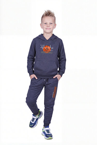 FYK KİDS Set de trening pentru băieți cu glugă, buzunar cangur și imprimeu de...