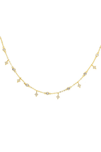 Belora Ασημένιο κολιέ τσόκερ με αστέρι και ζιργκόν