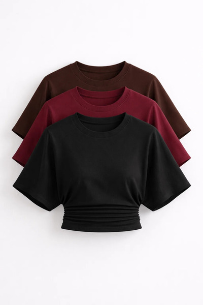 COMBİNE MİCHAİL Γυναικεία μπλούζα με μανίκια νυχτερίδα, βασική, στενή, 3 τεμα...