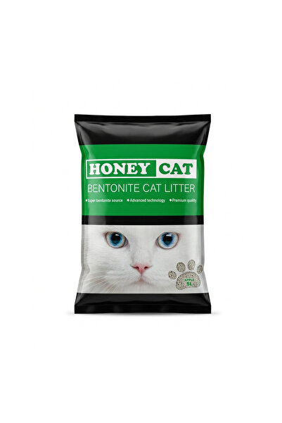 HoneyCat فضلات القطط البنتونيت - برائحة التفاح (5 لترات) |   أداء عالي للتكتل...
