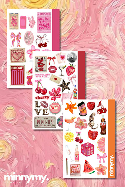 Minnymy Baby Girl Collection Sticker, Çıkartma, Ajanda, Günlük, Planlayıcı, B...