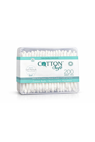 Cotton Soft Kulak Çubuğu 200 Adet %100 Saf Pamuk – Hijyenik, Yumuşak Uçlu Pam...