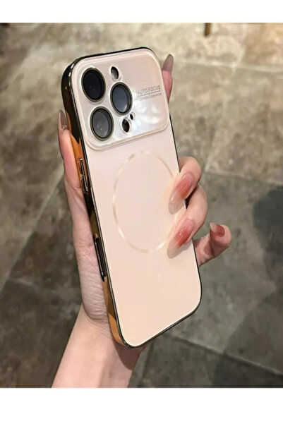Lionix iPhone 14 Pro Max Uyumlu Metal Magsafe Kılıf Gold