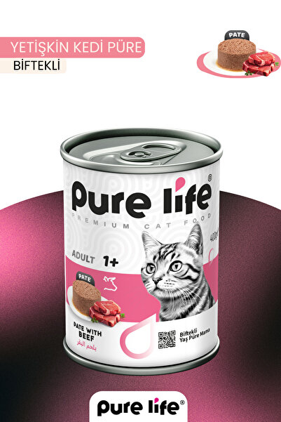 PureLife Pate Sığır Etli Yetişkin Kedi Konserve Yaş Mama 400 Gr