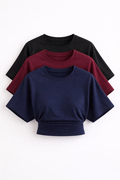 COMBİNE MİCHAİL Γυναικεία μπλούζα με μανίκια νυχτερίδα, βασική, στενή, 3 τεμα...