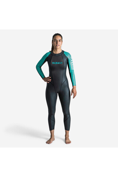 Decathlon Kadın Neopren Wetsuit - Siyah/Turkuaz - OWS 500 2/2