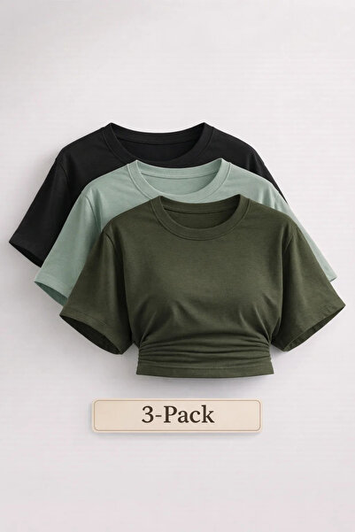 COMBİNE MİCHAİL Γυναικεία μπλούζα με μανίκια νυχτερίδα, βασική, στενή, 3 τεμα...