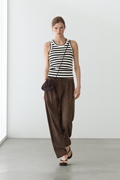 Massimo Dutti Çizgili rib atlet
