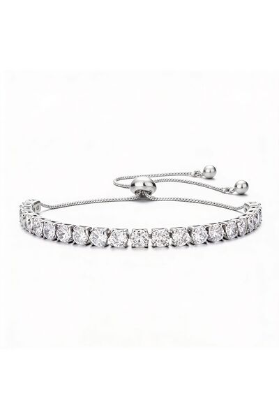 Belora Adjustable Tennis Bracelet Silver Stainless