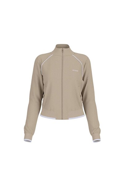 Guess Sarah Πικέ Γυναικεία μπεζ φόρμα με φερμουάρ στον γιακά V6GQ05K2916-G1BW