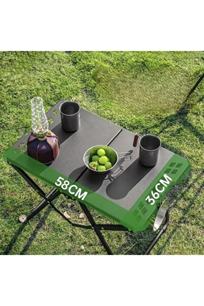 AutoFamily Folding Aluminum Alloy Camping Table BLACK – Roll-Up Table, Portable Lightweight Grill Table