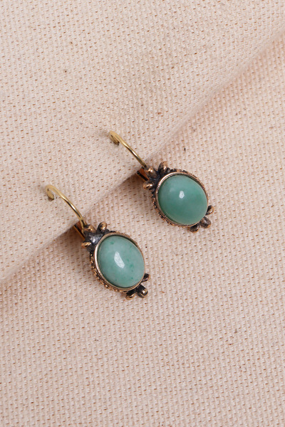 Authentic Earrings with Aventurine Stone