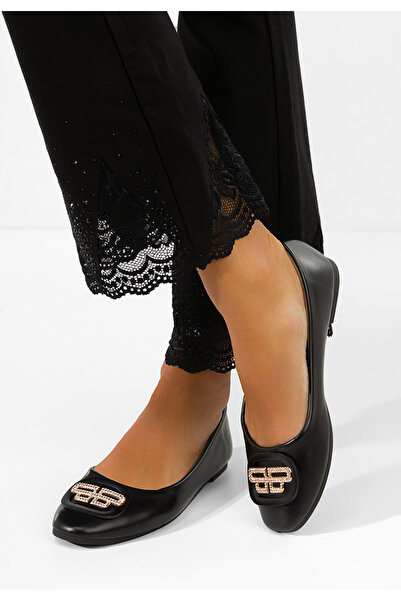 B T Shoes Bedya γυναικεία μαύρα μπαλαρίνες