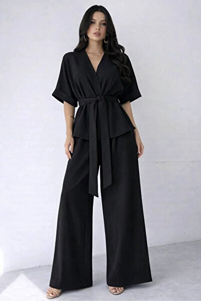 Get Crazy Γυναικείο Σετ Παντελονιού Κιμονό από Ύφασμα Aerobin - Σετ Δύο Τεμαχ...