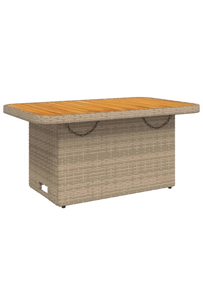 vidaxl Masă de grădină, bej, 90x55x71 cm, poliratan și lemn de acacia