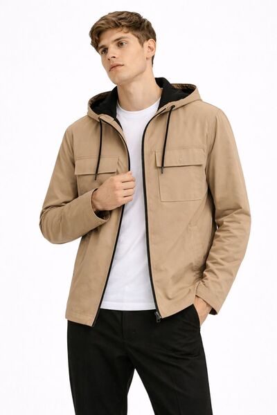 centilmen Ki̇p Hooded Coat with Collar Pockets 10025
