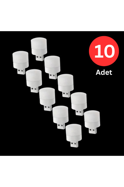 tg tek-iş global 10'lu USB Mini LED Gece Lambası – Taşınabilir Pratik Aydınla...