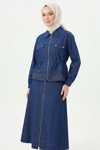 Lale Butik Levidor Tunik Etek Takım 13108 Lacivert