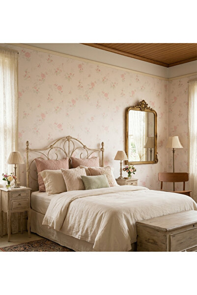 Oskar çiçek desenli silinebilir duvar kağıdı 5 metrekare