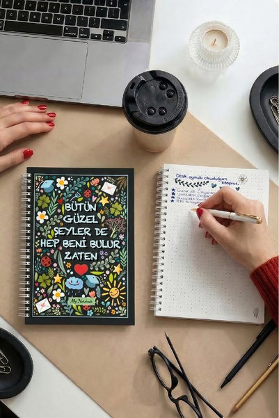 colortouch All the Good Things Find Me A5 Size 64 Sheets Dotted Thick Cover Spiral Notebook