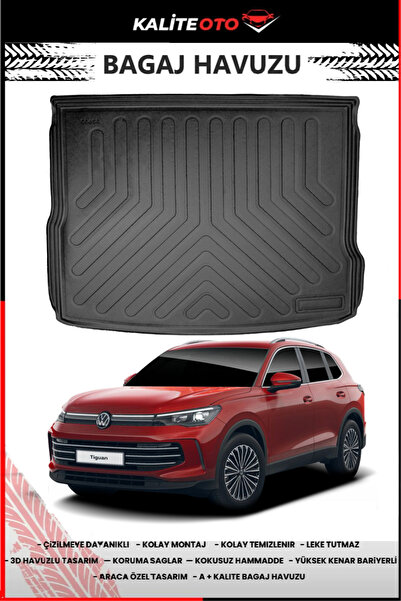 ko kaliteoto Volkswagen Tiguan 2026 Model 4D Üst Bagaj Havuzu Araca Özel Bire...