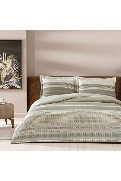 Taç طقم غطاء لحاف مزدوج من الساتان مونليت ستون