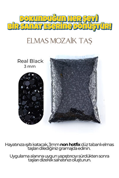 Brextco Store 1000 Adet Elmas Mozaik Taş | 3mm Non-Hotfix Düz Tabanlı Süsleme...
