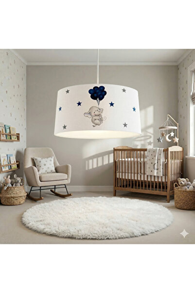 MEKTA HOME Filli Mavi Balon Desenli Çocuk Odası Avize