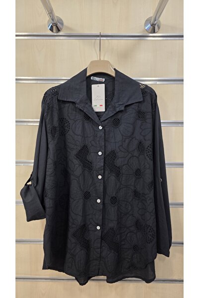 Park Moda Βαμβακερό πουκάμισο με δαντέλα