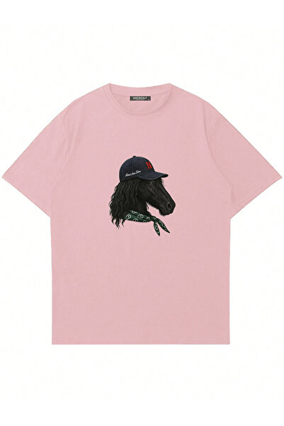 Ginevra Unisex Stylish Horse Printed Crew Neck Oversize Tshirt