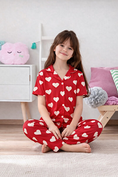 zahider Κοριτσίστικο βαμβακερό κοντομάνικο καλοκαιρινό σετ πιτζάμες με σχέδιο...