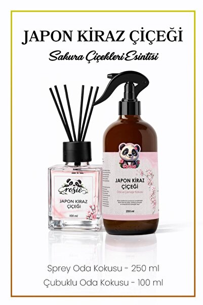 Rosie Japon Kiraz Çiçeği 250 ml Sprey + 100 ml Çubuklu Oda Kokusu Serisi