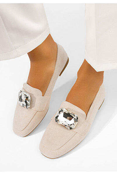 B T Shoes Mocasini piele intoarsa Olimia bej