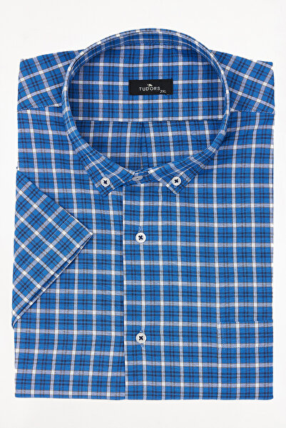 Tudors Ανδρικό πουκάμισο μεγάλου μεγέθους, βαμβακερό, με κουμπιά, κοντό μανίκ...