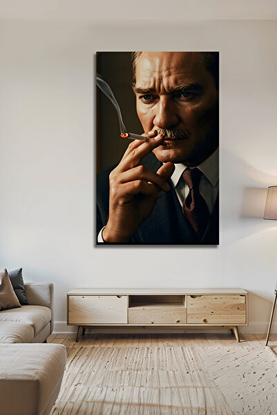 B&G DESIGN Mustafa Kemal Atatürk Tablou iconic din sticlă Portret modern Tabl...