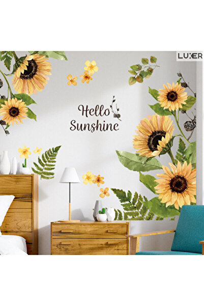 LUXER Αυτοκόλλητο Διακοσμητικό, Σχέδιο Ηλίανθου  "Γεια σου Ηλιοφάνεια ", Διασ...
