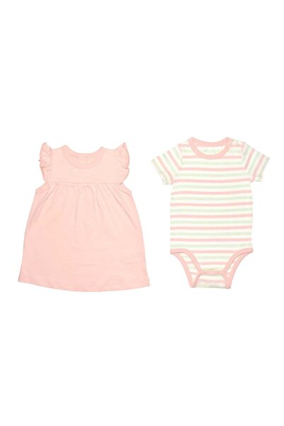 OrganicKid Teatime Kız Bebek Kısa Kol Elbise Body Set