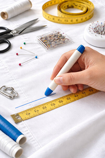 TEXART Art of Sewing BUHAR İLE ISI İLE UÇAN SABUN ÇİZGİ KALEMİ 5 ADET (MAVİ R...