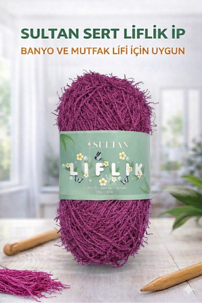 Sultan Sert Liflik ipi Sert Mutfak Lifi ve Banyo Lifi İpi Sert Saçaklı ip Bey...