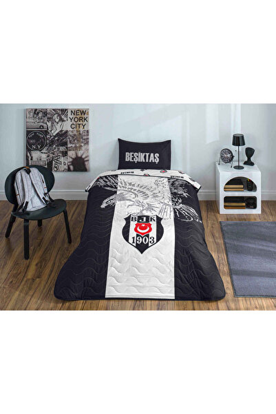 Taç Lisanslı Beşiktaş Kartal Tek Kişilik Yatak Örtüsü Seti